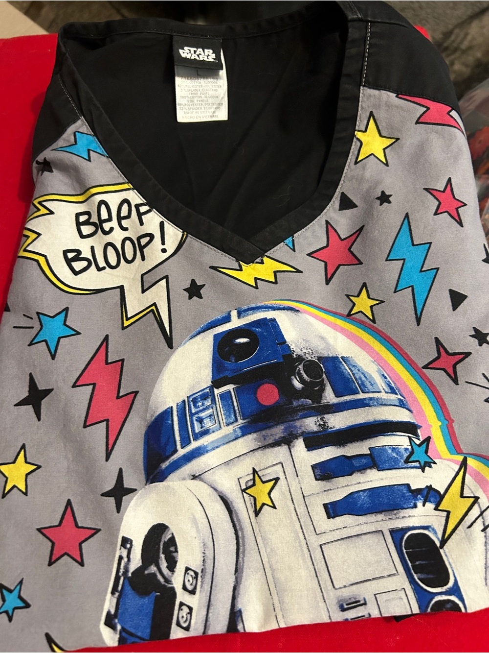 Star Wars Kids R2-D2 Pajama Top - Gray, Blue, Yellow, Pink
